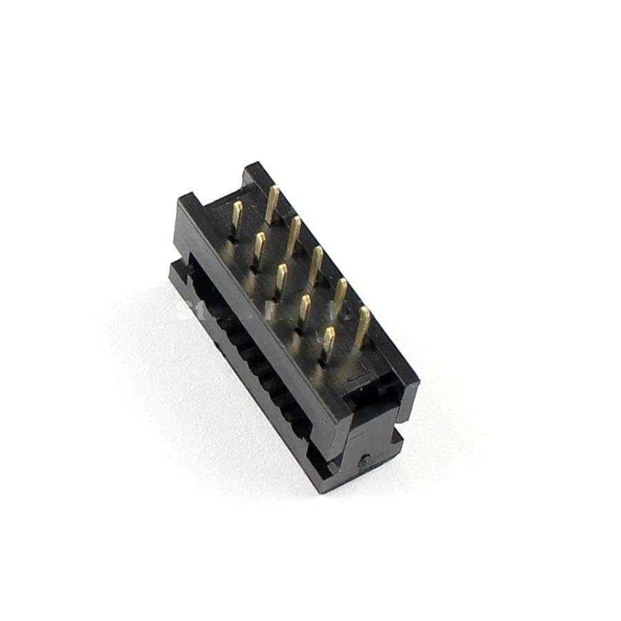 Generic 100 Pcs 2.54mm Pitch 2x5 Pin 10 Pin Male Header IDC Ribbon Cable Transition Connector