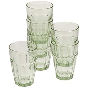 Bormioli Rocco Rock Bar Lounge 125 oz Stackable Long Beverage Glass for Cocktails Cold Drinks Soda or Water 6 Count Pack of 1 Mint Green