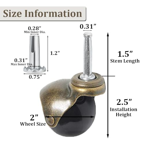 ENYKE Rodízios de Esfera de Haste de 2