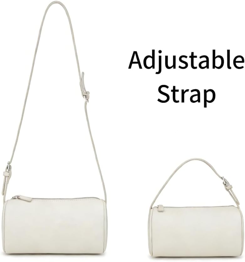 Genuine Leather Barrel Crossbody Bag, Top Handle Purse for Women, Shoulder Handbag with Adjustable Strap - Image 5