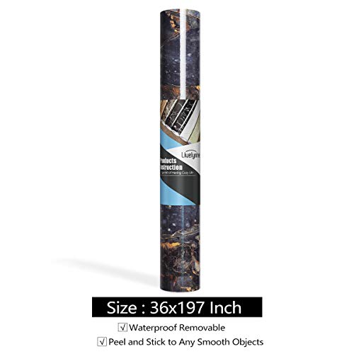 Livelynine 197 X 36 Inch Wide Contact Paper Gold And Black Marble Countertop Wallpaper Peel And Stick Countertops For Kitchen Table Top Desk Dresser Cover Adhesive Vinyl Counter Top Sticker Waterproof #TOP5