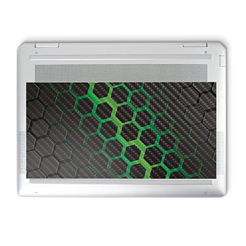 Image of MightySkins Carbon Fiber Skin Compatible with HP Spectre x360 14 inch (2022) Full Wrap Kit - Green Hex | Protective, Durable Textured Carbon Fiber Finish | Easy to Apply | Made in The USA