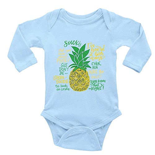 Image of SiYooca Psych Pineapple Quotes Novetly Newborn Onesie Unisex Baby Bodysuit Long Sleeve Rompers