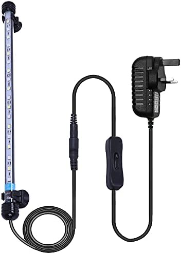 VARMHUS Submersible LED Aquarium Light, 18 cm Underwater Fish Lamp Waterproof Aquarium Lighting for Fish Tank (Blue and White Color)