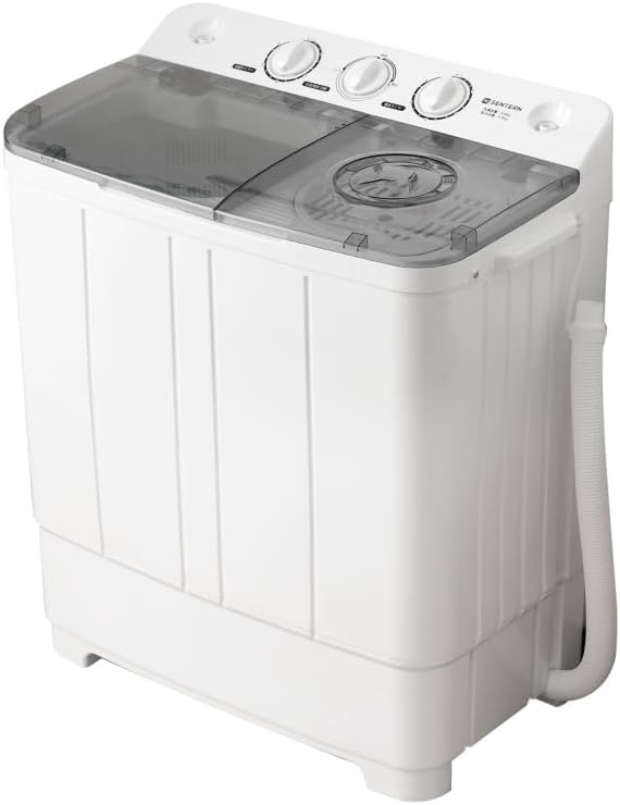 洗濯容量6kg、脱水容量4kg、プラスチックタブ、クリーン、タイマー、コンパクト、省エネ、ツインタブ洗濯機、トップローディング、ホワ