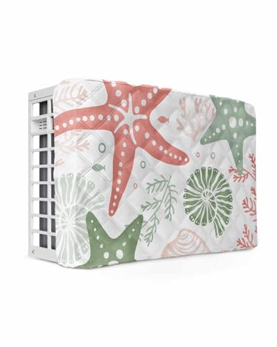 Indoor Air Conditioner Cover, Green Orange Coral Double