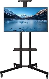 حامل تلفزيون بعجلات لعربة التلفزيون المحمولة مقاس 32-70 بوصة