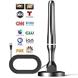 2025 Antenna for Smart TV Without Cable, tv Antenna Indoor Long Range with Strong Magnetic Base for Easy Installation, Support 4K 1080p VHF/UHF/DAB Radio and All TVs