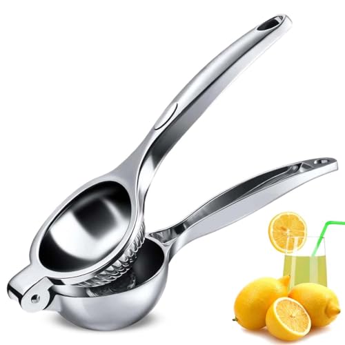 Exprimidor Limon Naranjas Manual, durable de mano, Exprimidor Limon de Acero Inoxidable, Eesistente Exprimidor Manual de Cítricos, Para limón/lima/naranja cocina bar restaurante rallador limon