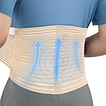 Channo Faja Lumbar Hombre y Mujer: Soporte de Espalda Columna y Alivio Dolor para Lesiones Trabajo Carga de Peso - Cinturón para Lumbares con Velcro Ajuste Doble y Varillas (Pack de 1 Vison XL)