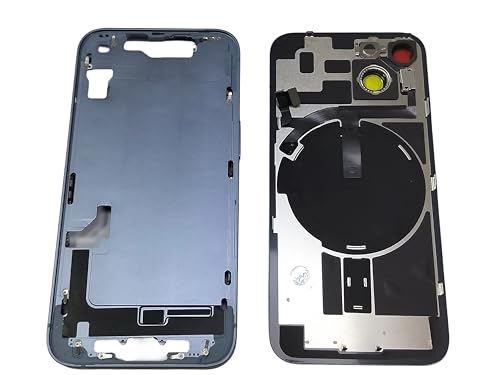 TheCoolCube Back Glass & Middle Frame Housing & Power & Volume Button & Rear Battery Cover & Wireless Charging Flex Replacement Compatible with iPhone 14 Plus 6.7 Inches (US Version) (Blue)