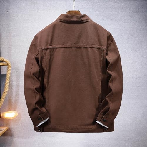 Spring Summer Fashion Jean Jacket for Men Lightweight Distressed Multi-Pocket Denim Coats Classic Lapel Cotton Jacket4