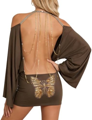 batwing backless mini dress Sybe Cut Batwing Sleeve Mini Dress in Black , Long Sleeve main image 1