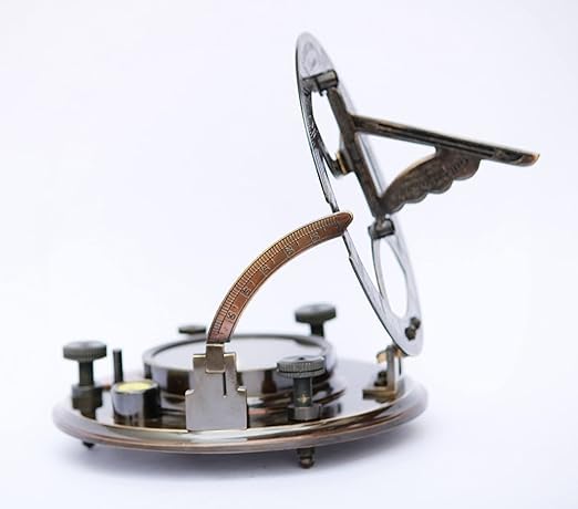 Brújula náutica de latón antigua de 5 pulgadas, grabada y hecha a mano, herramienta direccional para senderismo, rastreo y viaje miniatura 7