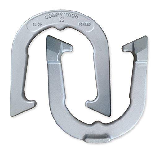 Competition Tournament Pitching Horseshoes - Silver Finish - NHPA Sanctioned for Tournament & League Play - Drop Forged Construction - One Pair (2 Shoes)