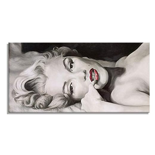 SDFSD Hollywood Estrella de Cine Mujer Marilyn Monroe Lienzo Pintura Cuadros de la Pared para Sala de Estar impresión de la Lona decoración del hogar Ilustraciones 60X120 cm