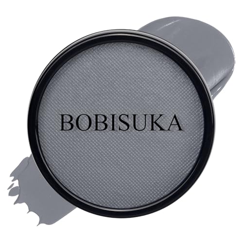 BOBISUKA Grey Face Body Paint Water-Based Face Painting Kit & Body Paints Safe Non-Toxic Facepaint for Halloween Zombie Grayscale Homestuck Raven Goth Makeup Costume Cosplay Party Theater & Stage