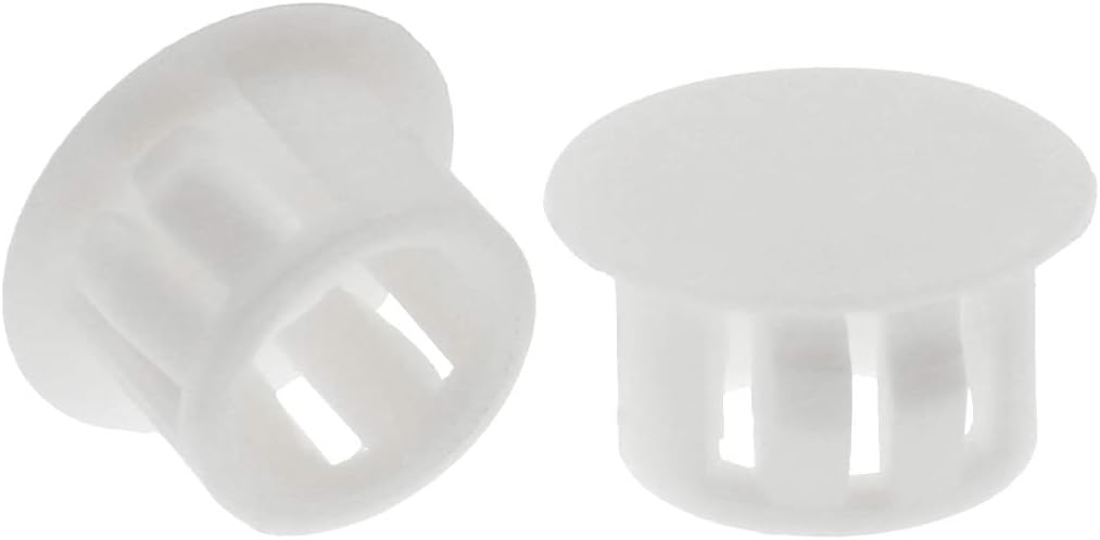 Suiwotin 30PCS 13mm (1/2") White Hole Plugs Plastic Flush Type Hole Plugs Snap in Locking Hole Tube, Furniture Fencing Post Pipe Insert End Caps (White) : Everything Else