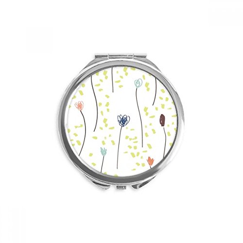 Miroir de maquillage fleurs sauvages rond et compact aux finitions soignées