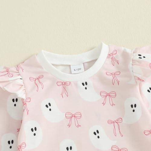 Toddler Baby Girl Halloween Outfit Pumpkin Sweatshirt Crewneck Pullover Shirt Pants Cute Fall Clothes Infant Set3
