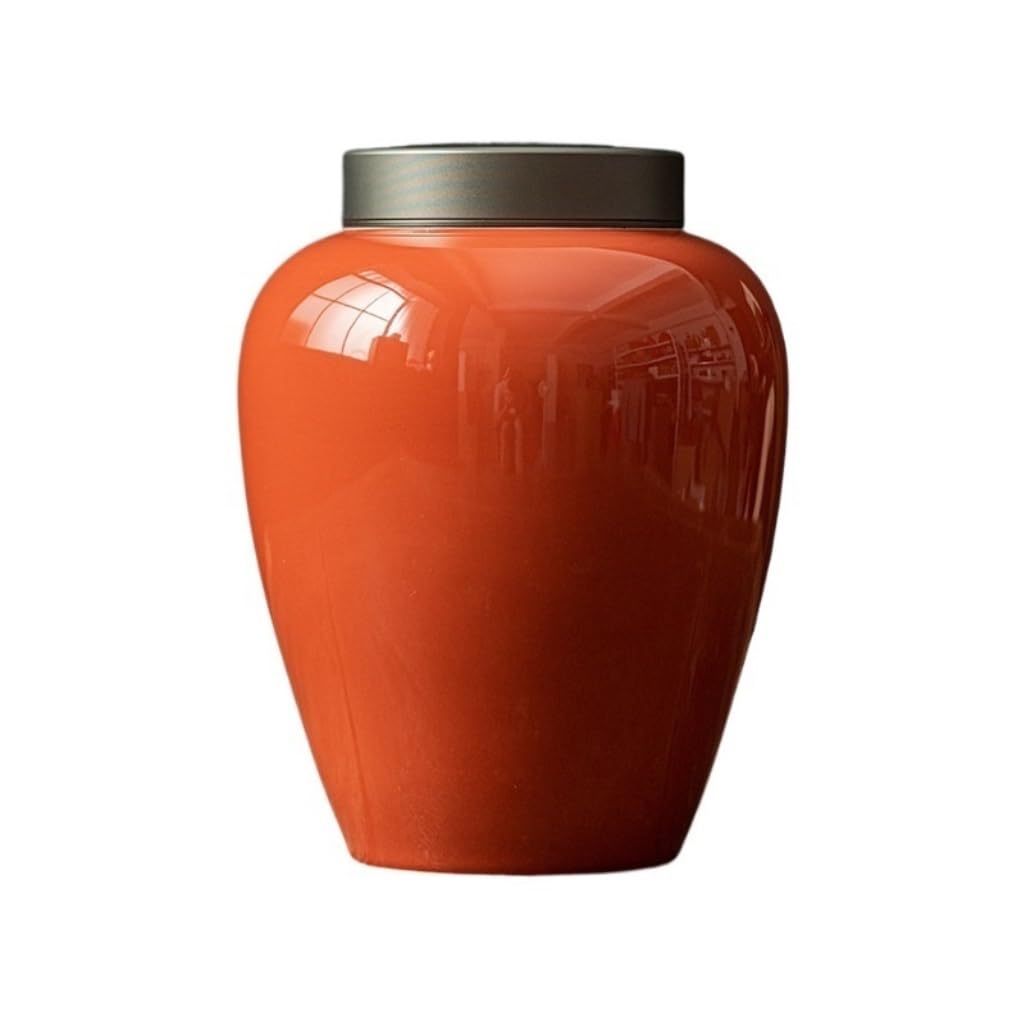 Contenitore per il tè in ceramica Barattolo per la conservazione del tè sfuso in ceramica Barattolo per la conservazione del tè semplice Coperchio a doppio strato Barattolo sigillato Set da tè cines