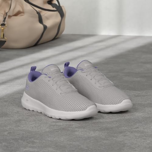 Skechers Women's Go Walk Joy Upturn Sneaker, Gray/Purple, 9 M US