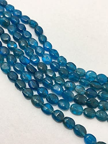 Perles apatite bleues lisses pour réussir vos colliers fait main