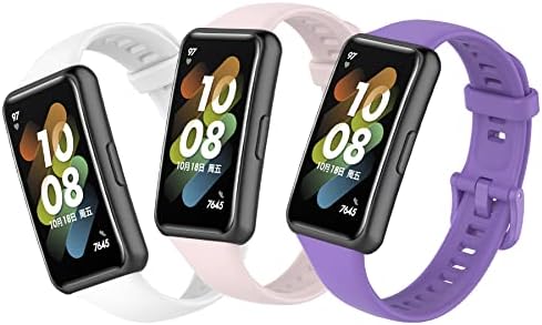 MIJOBS 3PCS Straps for Huawei Band 7 & Huawei Band 6 Replacement Straps Waterproof Silicone Strap Watch Accessories Sports Straps Compatible with Huawei Band 7, Huawei Band 6