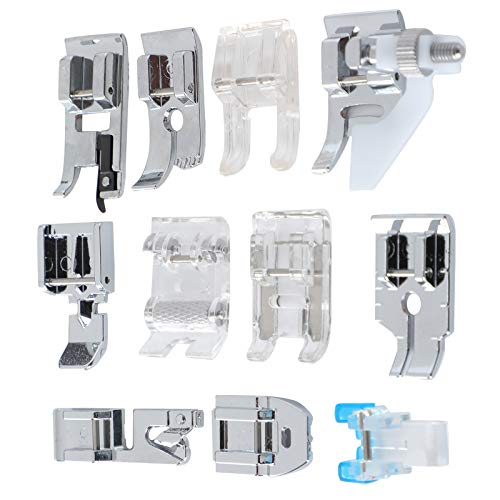 Set 11 Pzs Pies Prensatelas Para Máquina De Coser Acero miniatura 7