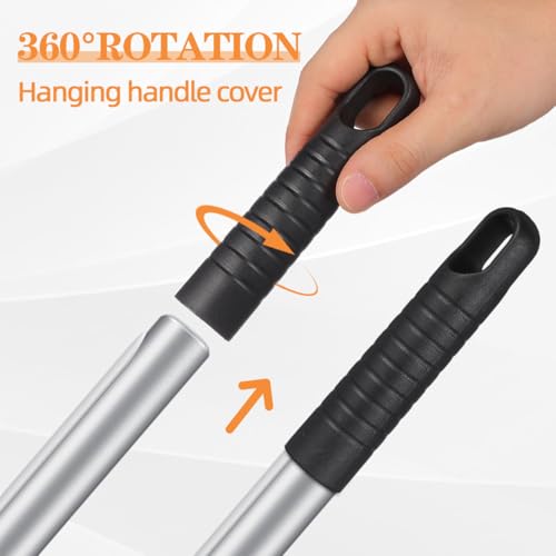 STOBAZA 25mm Mop Handle End Cap 6Pcs Replacement Broom Handle Cap with Hanging Hole, 1mm Thick Black Plastic Sleeve for 25 mm Poles, Clip-On Broom Stick Cover, No-Tool Install - Thumbnail 4