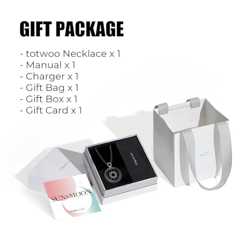 TOTWOO Collier tactile pour couple vibrant et lumineux - Cadeau longue distance - Appariement Bluetooth individuel via une application unique, Acier inoxydable – vue 6