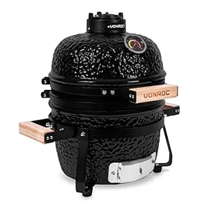 VONROC Barbecue a carbonella kamado 13 pollici. Ø27cm superficie di cottura. Con base e copertura antipoggia. In ceramica