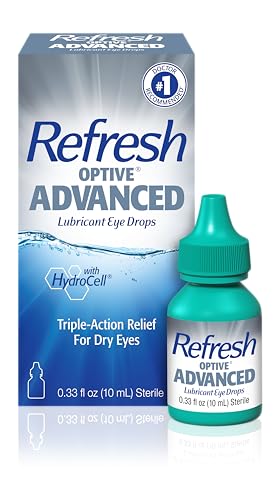 Refresh Optive Advanced Lubricant Eye Drops Artificial Tears, 0.33 fl oz (10 mL), 1 Count