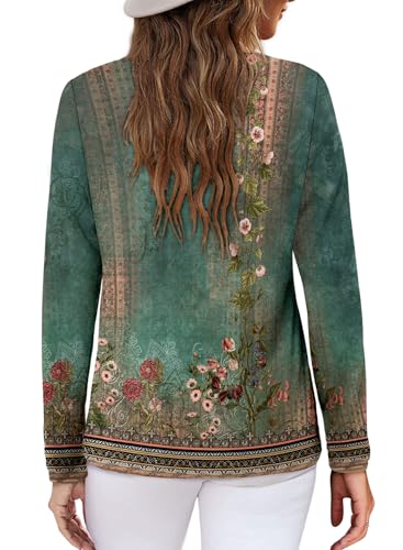 ONLYSHE Women's Casual Striped Long Sleeve Tops Crew Neck Knit Basic Loose Fit T Shirts Fall Fashion Tunic Outfits