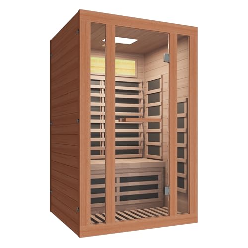 FAVSH 2000W Far Infrared Sauna Room - Premium Okoume Wood Crafted with Wood Wax Oil