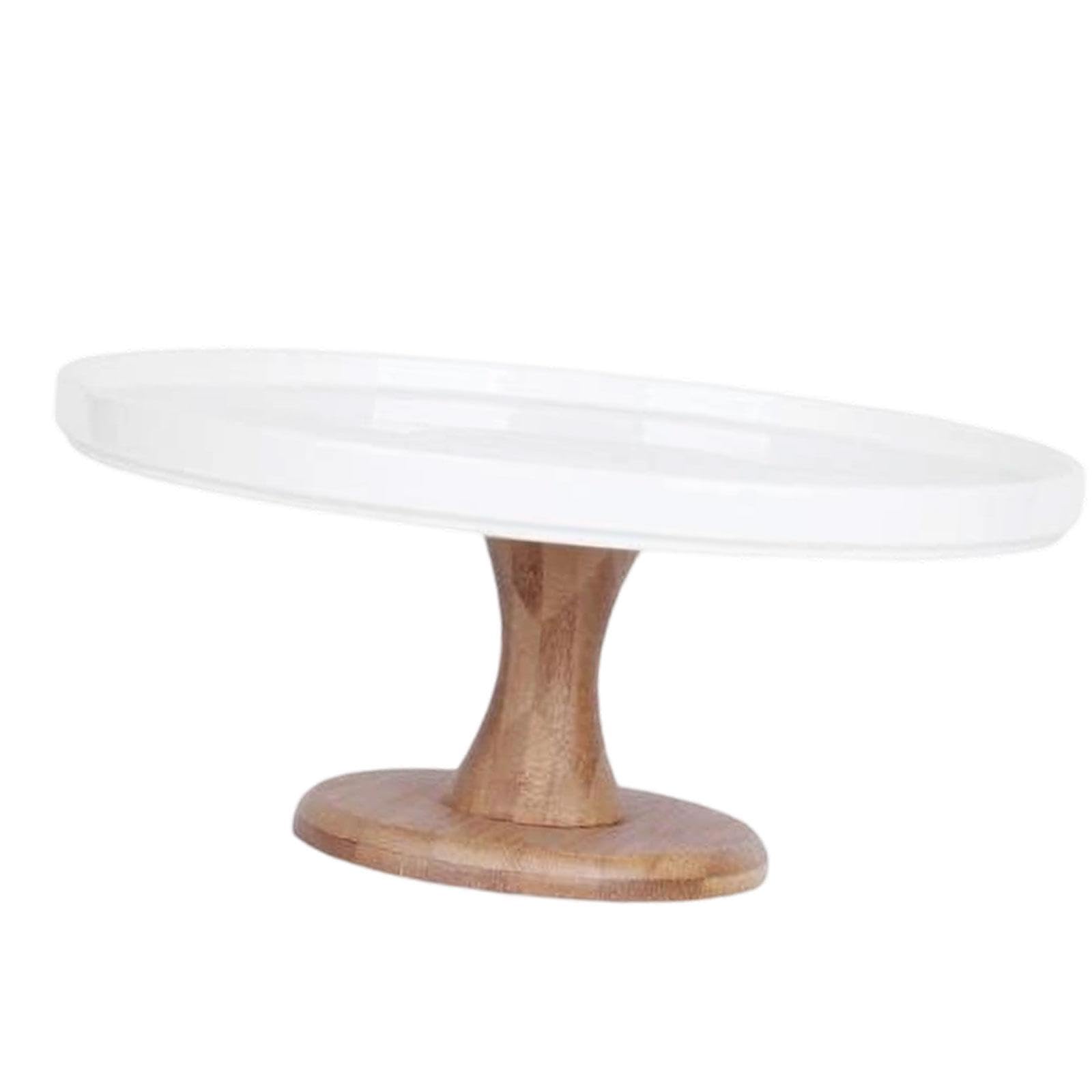 Support de gâteau en céramique Sharplace L blanc pour présentation de pâtisseries