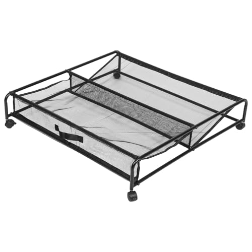 Organizador de zapatos bajo cama de hierro con ruedas contenedor de malla 2