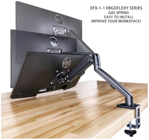 Image of Lenovo ThinkVision 24 inch FHD IPS Monitor w / 100 Hz Refresh Rate, VESA Mount | 4ms Response Time, Flicker Free, Anti-Glare, HDMI w / DKZ USB Hub, Black (64B5KAT1UZ) & ErgoFlexy Single Mount Arm