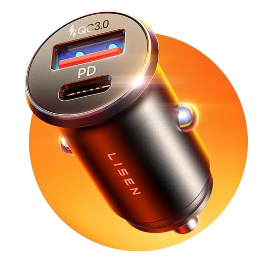 LISEN Cargador Coche Carga Rapida USB C 36W+USB A 18W Cargador Mechero USB Movil Coche Accesorios Adaptador Toma USB de 12V Metal para iPhone 16 15 13 12 Pro MAX Samsung S24 S23 A15 Xiaomi Huawei iPad