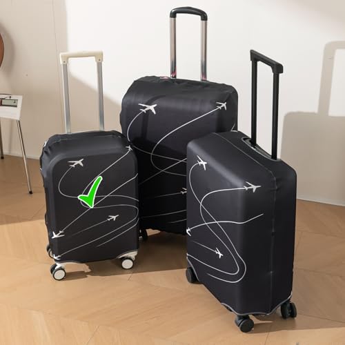 Image of HOKIPO Suitcase Covers for Trolley Suitcase, 220gsm Durable and Washable, Small (18-19inch) - Flight Path (AR-6343-D17)