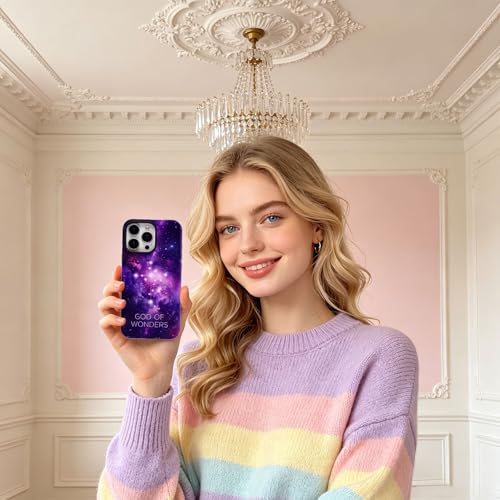 Coque MagSafe iPhone 14 Pro PAKESI motif Croix Chrétienne et Galaxie de l'Espace - 7