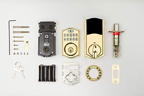 Kwikset 914 Traditional Keypad Smartcode Electronic Deadbolt Smart Lock Featuring Smartkey Security And Zigbee 3.0 Technology In Polished Brass #TOP5