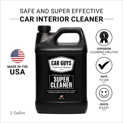 Image of CAR GUYS Super Cleaner 1 Gallon Refill | Effective Car Interior Cleaner | Leather Car Seat Cleaner | Stain Remover for Carpet, Upholstery, Fabric, and Much More! | 1 Gallon (Sprayer Not Included)