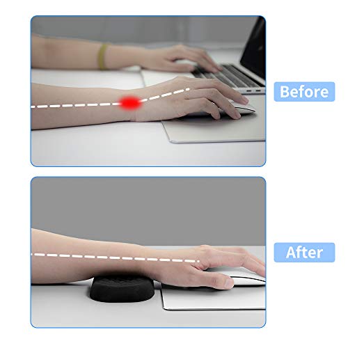 Image of Vaydeer Mouse Wrist Rest Pad, Memory Foam Hand Rest Support Padded for Office, Computer, Laptop, Typing and Wrist Pain Relief and Repair (5.91 inch, Black)