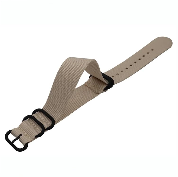 Image of Lineon 20mm & 22mm Black Buckle Nylon Vintage Style NATO Watch Strap ONE WAY NATO Nylon STRAP Imported Quality With Pins and Pin Remover Tool (Include)