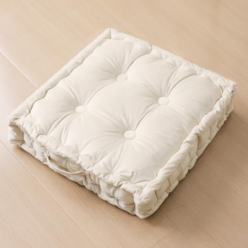 RuzRhyth Square Floor Pillows, Large Floor Cushion for Adults Kids, Meditation Floor Pillow Seating Cushion with Shredded Memory Foam and Silk Wadding, 20