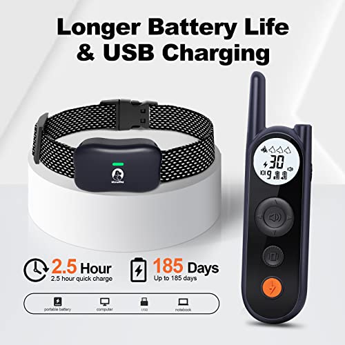 Dog Shock Collar,4000Ft Range Dog Training Collar With Remote,185 Days Stand Time,Waterproof And Rechargeable E Collar With Beep,Vibration,Shock,Light And Keypad Lock For Large Medium Small Dogs #TOP3