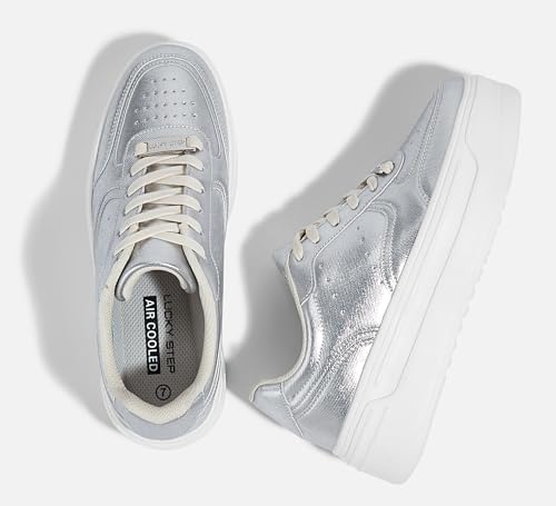 LUCKY STEP Women Platform Fashion Sneakers Chunky Faux Leather Thick Sole Comfortable Lightweight Casual Tennis Walking Shoes4
