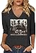 Women's Vintage Girls Will be Girls Witch V Neck 3/4 Sleeve Shirt Halloween Funny Witch Graphic Tee(XXL,Gray-01)