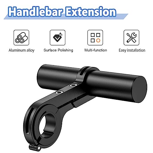 Mesee Bike Handlebar Extender Bicycle Handlebar Clamps Extension Mount Holder Aluminum Alloy Single Clamp Cycling Bracket for Bike LED Light, GPS, Speedometer - Thumbnail 2